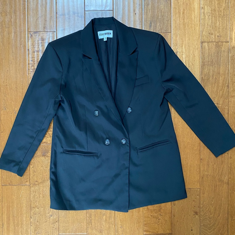 Steve Madden oversize double-breasted black blazer / medium